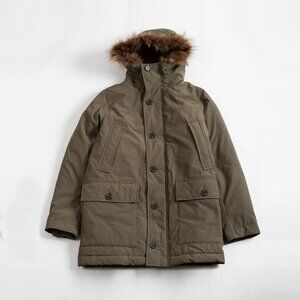 Men's Gap Storm Parka Coat Winter Jacket Olive Green Water Resistant Small